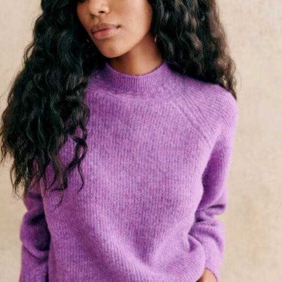 Sezane Otis Sweater Wisteria - Picture 2 of 6